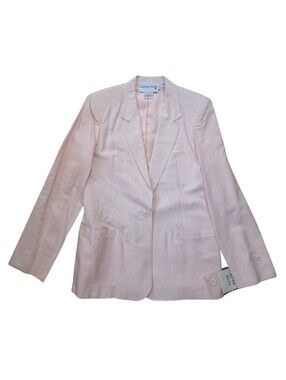 Vtg Courtney Rhodes 100% Silk Pink Blazer Jacket Womens Sm 10 Preppy Coquette